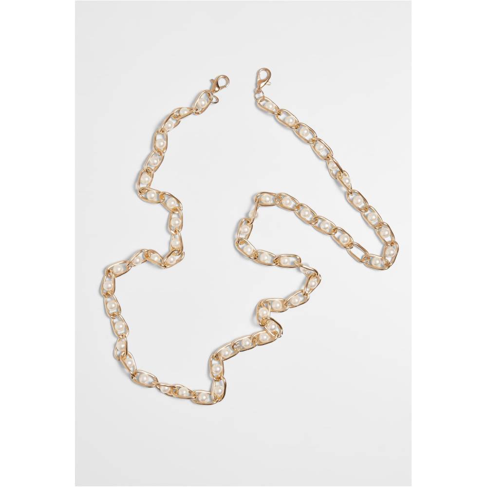 Urban Classics - Multifunctional Chain With Pearls 2Pack Collier - Couleur or